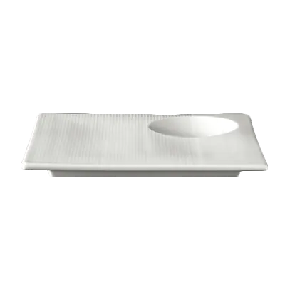 Steelite 6327P443 Square Porcelain Platter, 7" x 7", Relief Design, Oven Safe 465°F/239°C - 1 Dozen