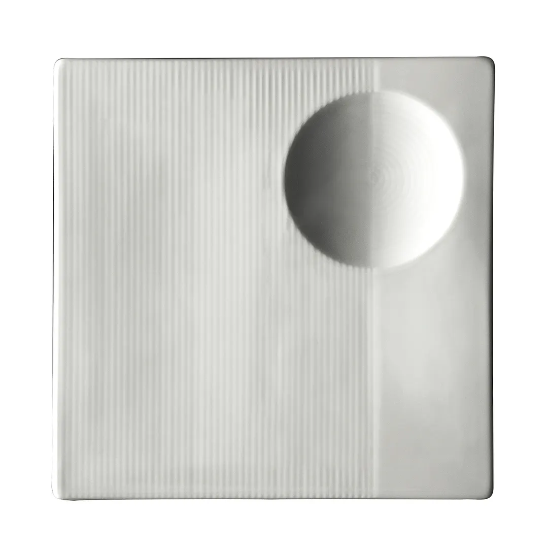 Steelite 6327P443 Square Porcelain Platter, 7" x 7", Relief Design, Oven Safe 465°F/239°C - 1 Dozen
