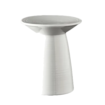 Steelite 6327P459 - Round Porcelain Riser 2.75" x 3.25" White, Oven Safe to 465°F, Relief - 36/Case