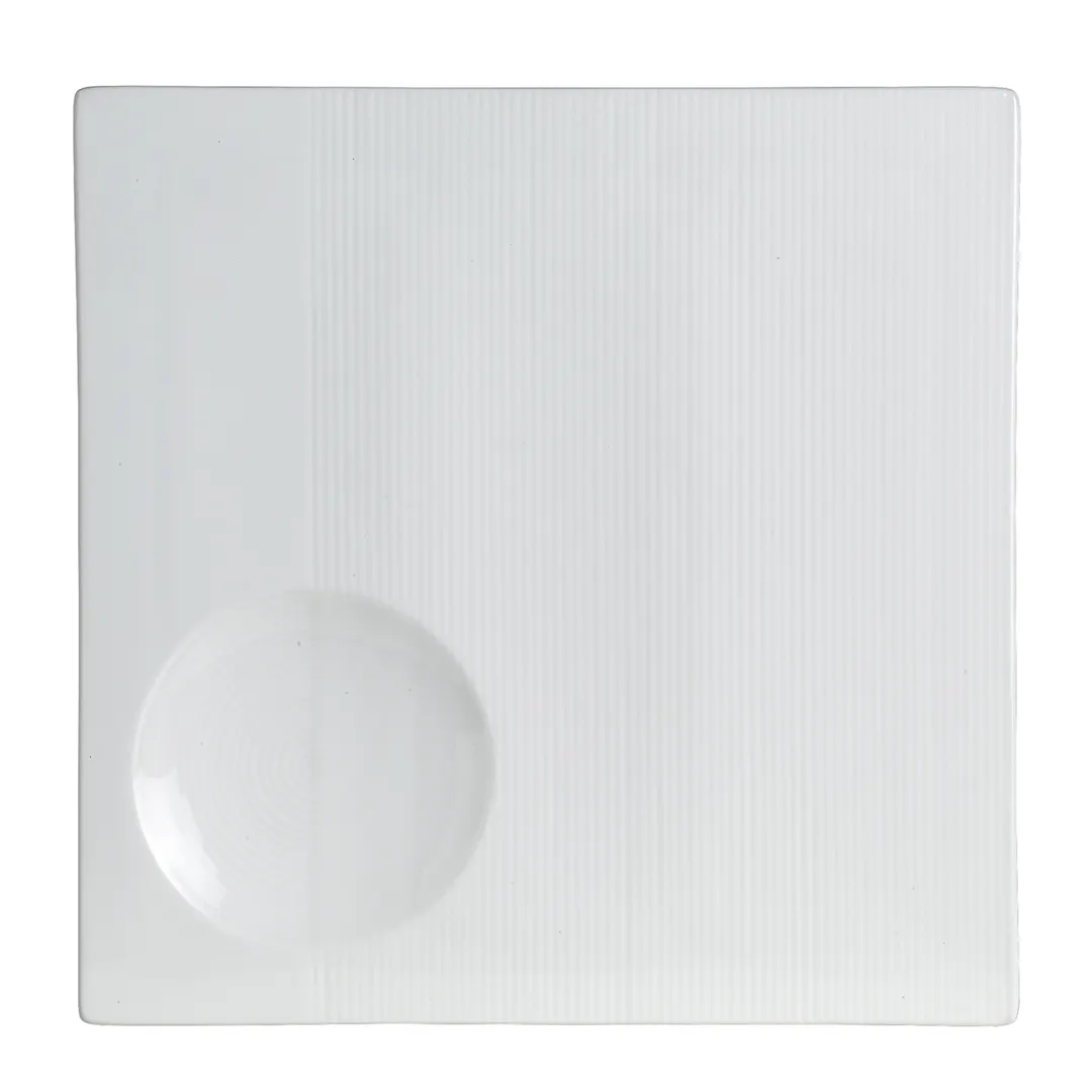 Steelite 6327P462 - Square Porcelain Platter 9.5" x 9.5", Safe 465°F/239°C, Relief - 24/Case