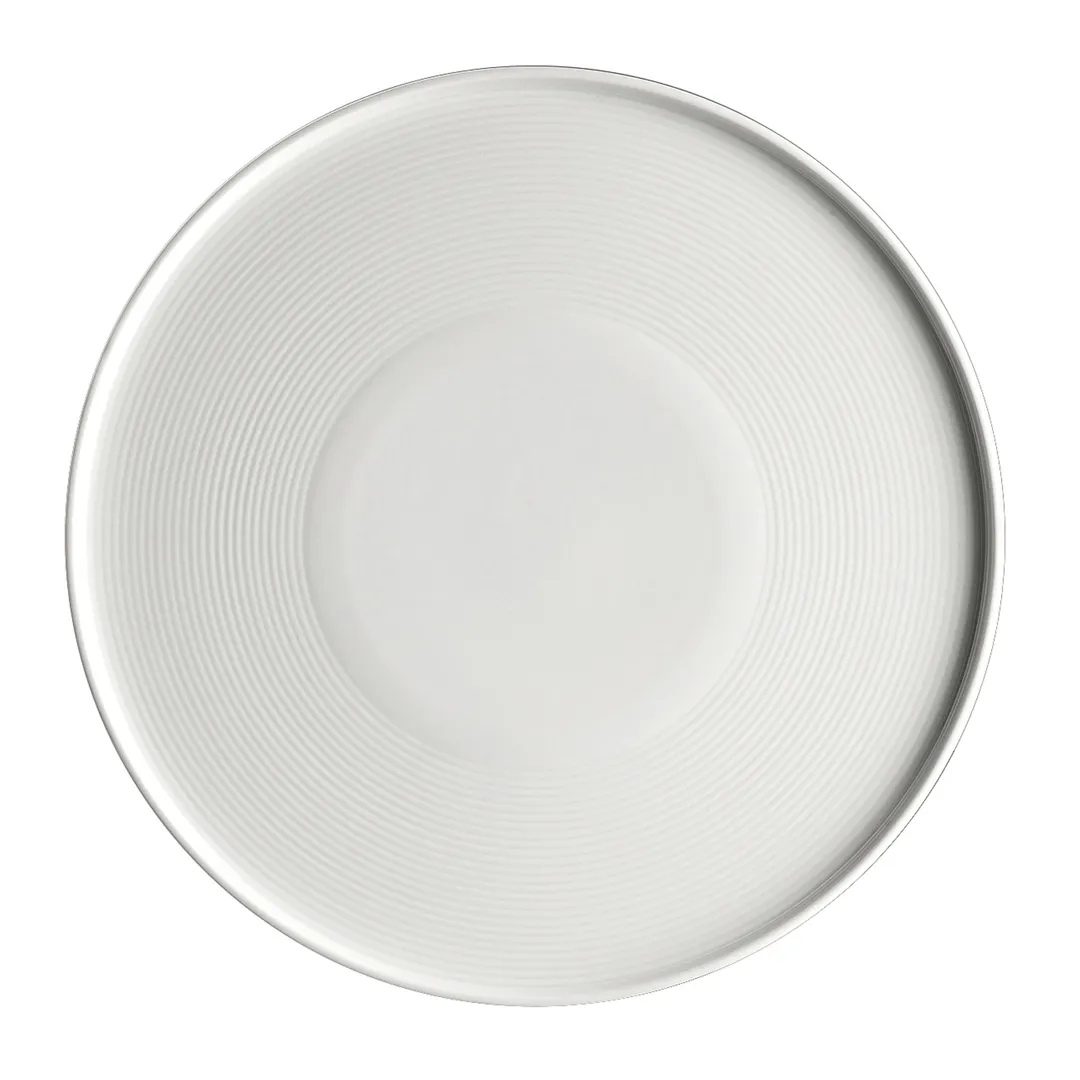 Steelite 6327P852 Round Porcelain Platter 11.25" Coupe Rim, Oven Safe to 465°F, Design - 6/Case