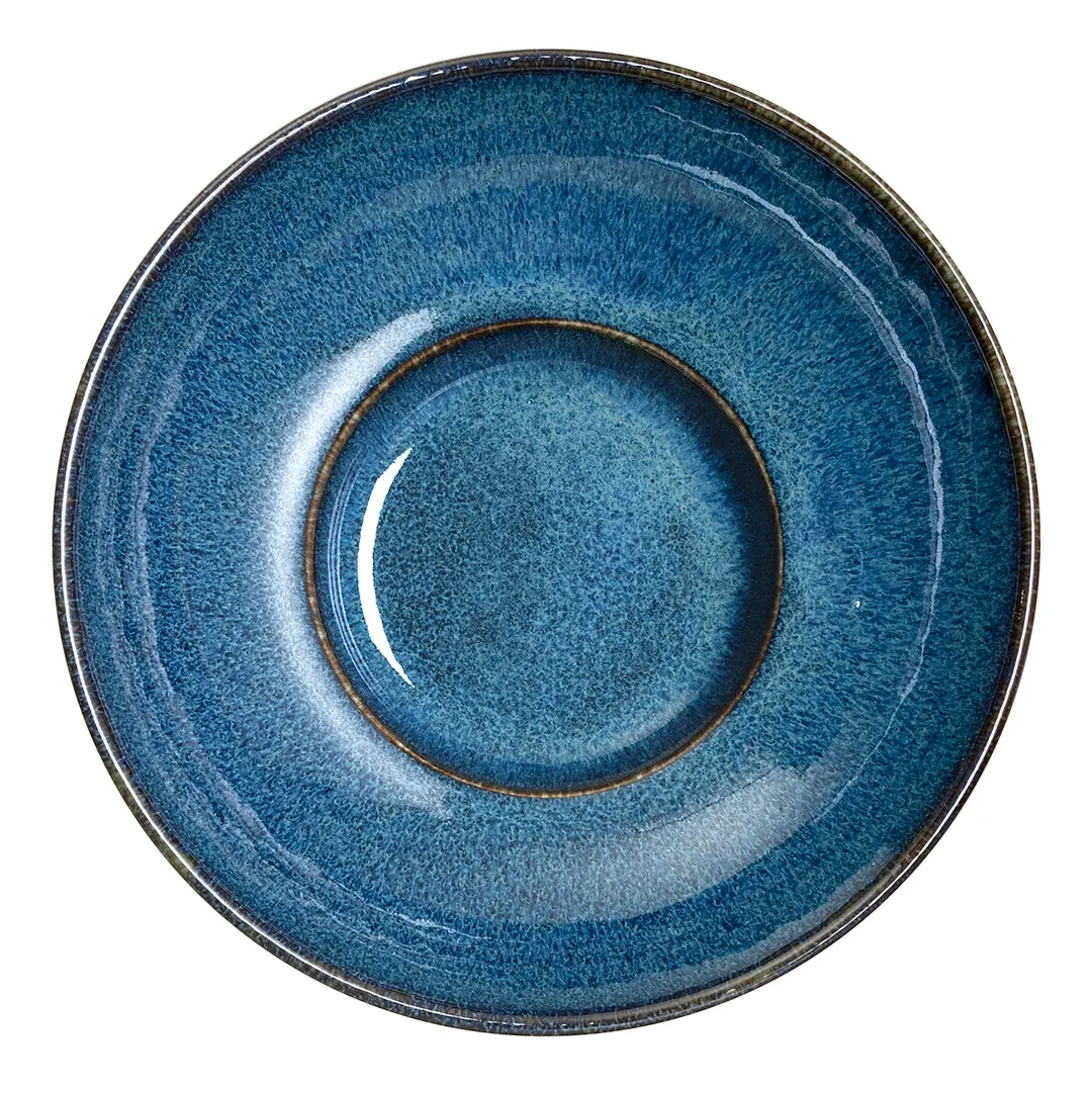 Steelite 6414MY013 - Indigo Wabi Sabi Porcelain Bowl, 6.5" x 2" , 15 Oz, Rimmed Coupe - 1 Dozen