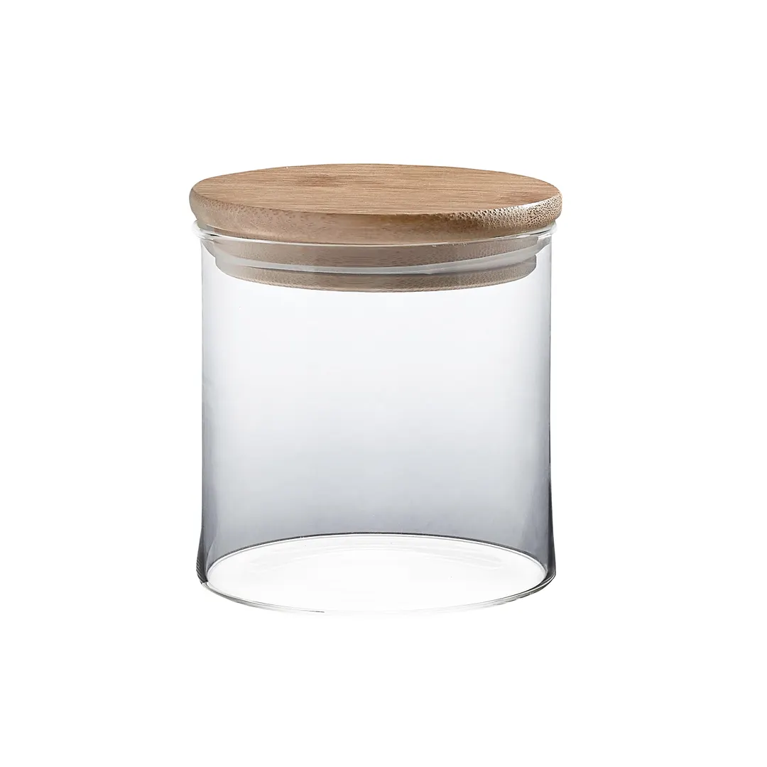 Steelite 6463BW036 Condiment Jar, 15.25 Oz, 3.5" x 3.875" Bamboo Lid, Mixed Materials - 6/Case