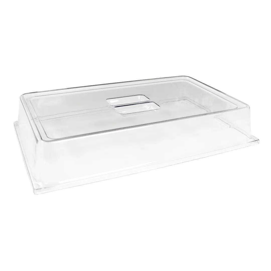 Steelite 6470ML10 GN 1/1 Clear Dome Melamine Plastic Food Pan Cover, 21" x 13" x 3.5"