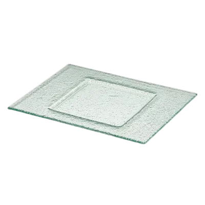 Steelite 6506G203 Square Serving & Display Tray, Clear Glass, Rectangular 12" x 9" - 1 Dozen