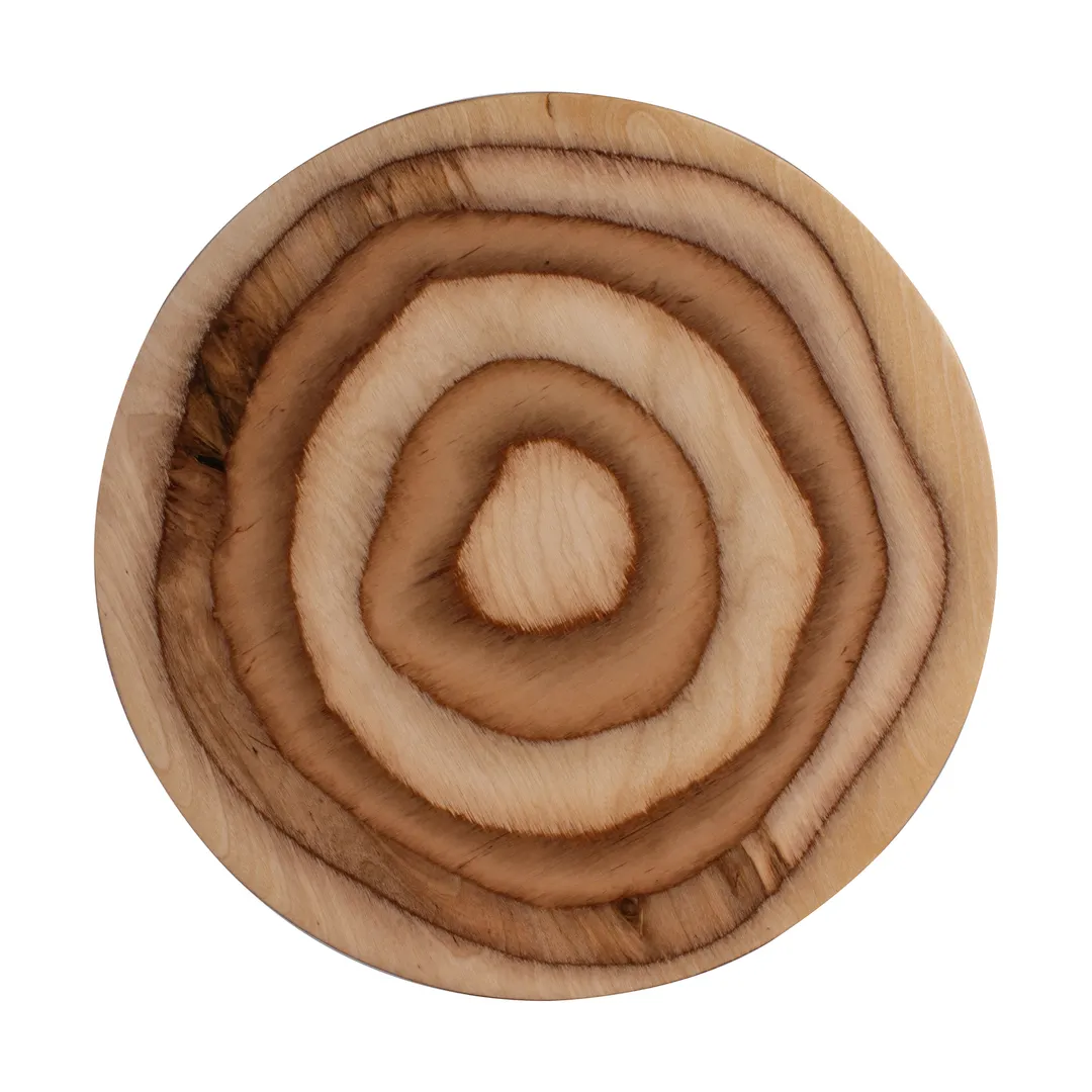 Steelite 6525DL003 - 12.5" Round Wooden Plate, Maritime Finish, Dishwasher Safe - 6/Case