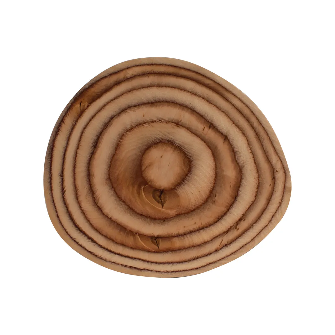 Steelite 6525DL004 - 12" x 10.75" Round Wooden Plate, Maritime Wood, Dishwasher Safe, 6/Case