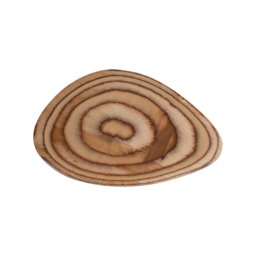 Steelite 6525DL007 - 15.5" x 9.875" Round Wooden Platter, Maritime Finish, Dishwasher Safe - 6/Case