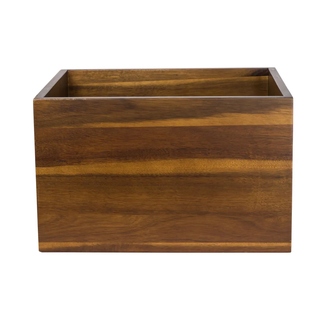 Steelite 6525TW313 Reversible Buffet Crate, Rectangular Wood, Natural, 12.75" x 10.5" x 8" - 1/Case