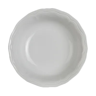 Steelite 6640V918 - 22 oz Porcelain Salad Bowl, 6.75" Queen Ann Pattern, Oven Safe to 660°F, 6/Case