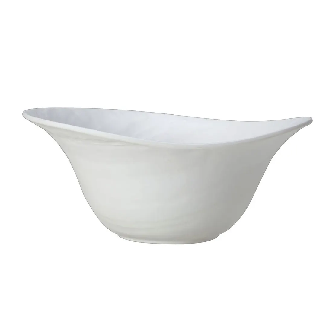 Steelite 68A451EL701 - 42 Oz Bowl, 10" x 4-1/4" Free‑Form Melamine, Scape White - 6/Case