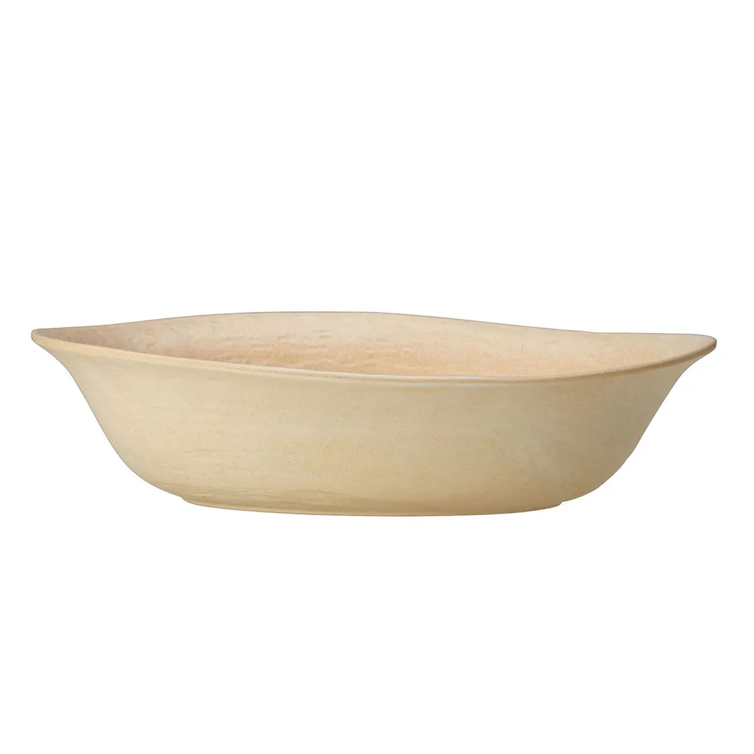 Steelite 68A452EL702 - Oval Melamine Dinner Bowl, Tan, 15-3/4" x 9-1/2" x 4", 2 Qt (80 oz) Capacity