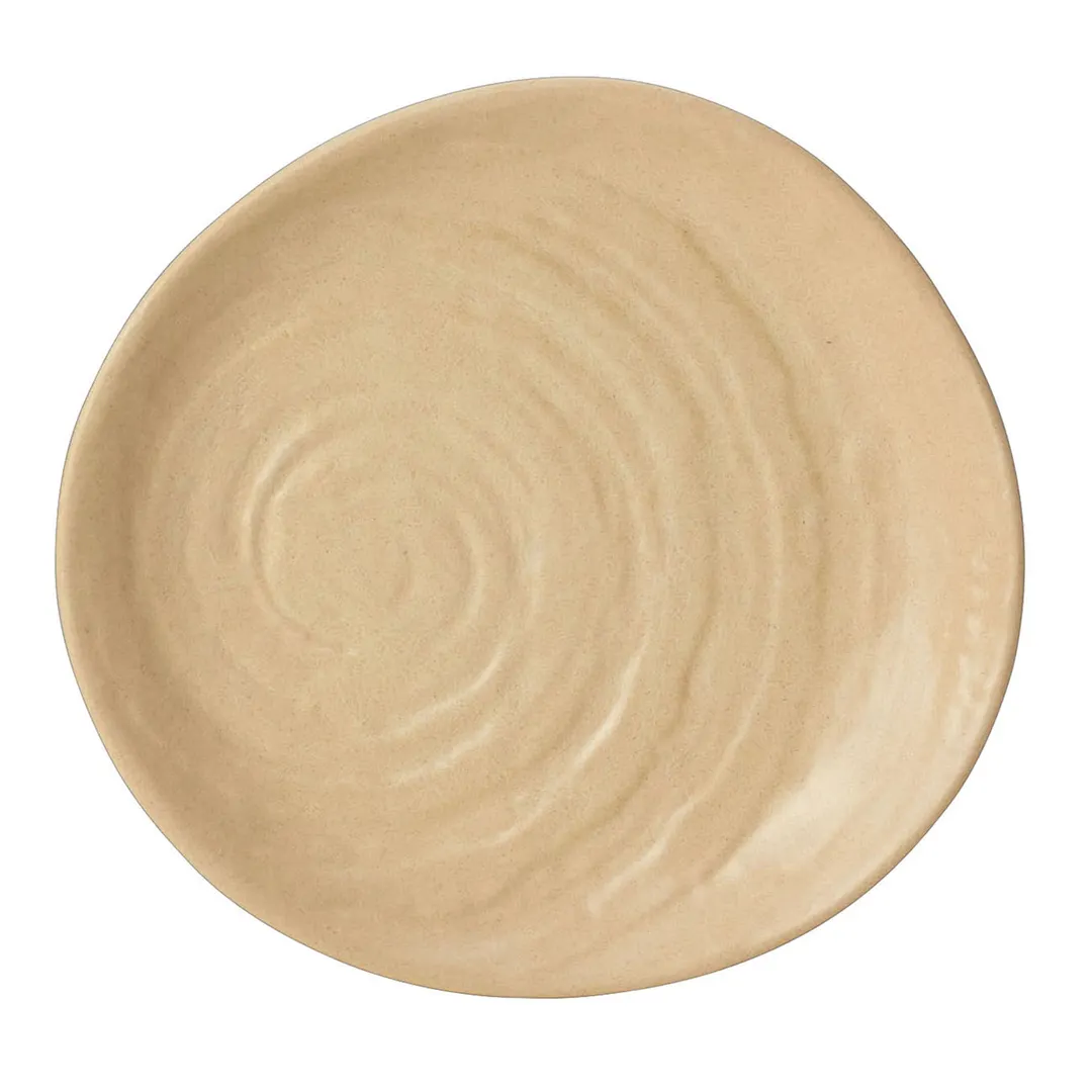 Steelite 68A452EL705 Reusable Plastic Plate, 6-7" Tan Round Coupe, Melamine Construction - 6/Case