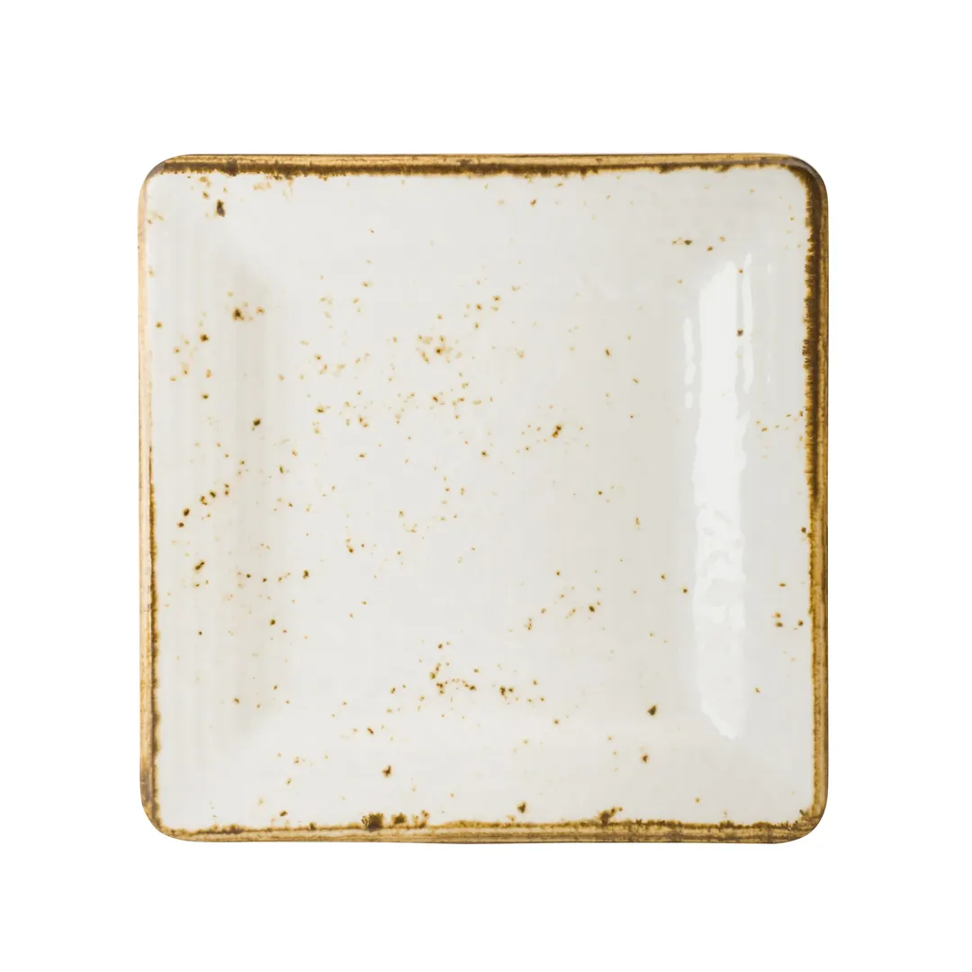 Steelite 68A540EL787 - 7" Square Melamine Plate, Craft White, Durable Reusable Dinnerware - 6/Case