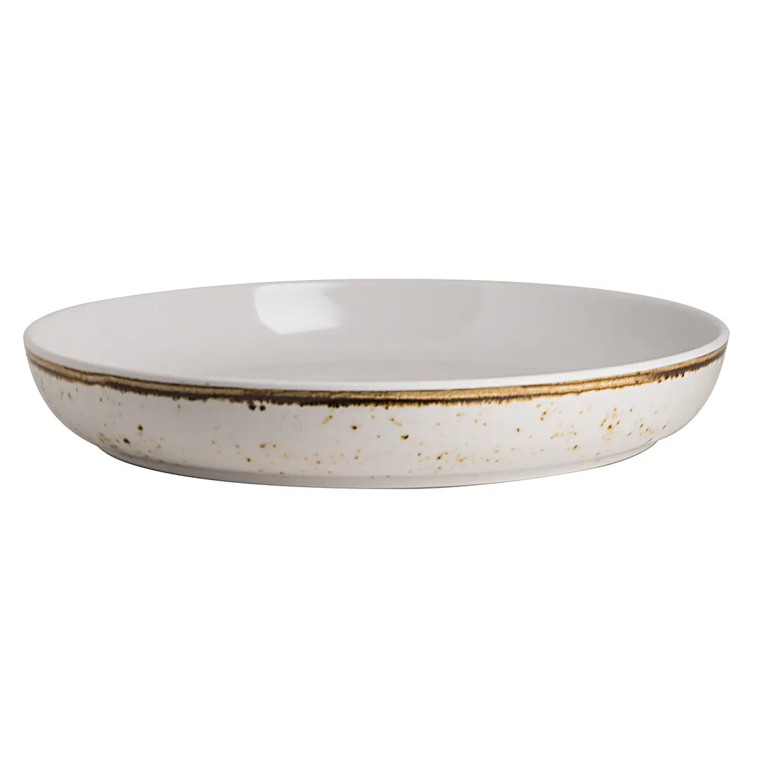 Steelite 68A632EL860 - 13" x 2" Round Melamine Bowl, 112 oz 3.5 Quart Craft White, - 1 Dozen