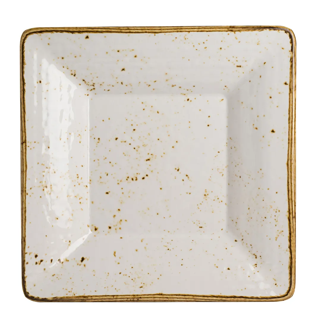 Steelite 68A632EL867 Square Bowl, 10" x 1-1/2" White Melamine, 1 Quart (32 oz) - 6/Case
