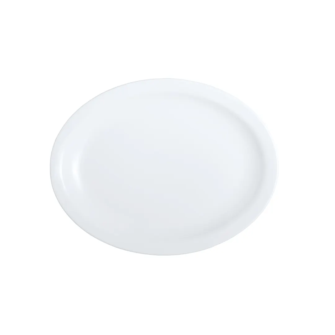 Steelite 6900E5087 - Oval White Porcelain Platter, 11.75" x 9" Cafe Design, Sold Per 1 Dozen