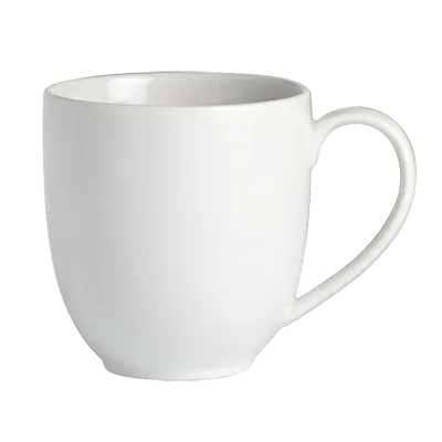Steelite 6900JH6056 China Mug - 15.5 Oz Porcelain Coupe, Handle, 5 ¼" × 4 ⅛" Bistro - 1 Dozen
