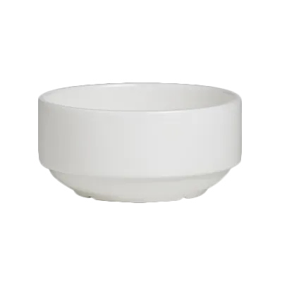 Steelite 6940E6015 - 10 oz White Porcelain Soup Cup, 4¼" Dia x 2" H, Microwave Safe - 1 Dozen