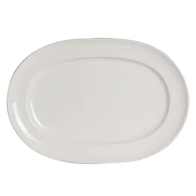Steelite 6940E6076 - Oval Rimmed Porcelain Platter, 12-1/2" x 8-1/4", Folio Finish - 1 Dozen
