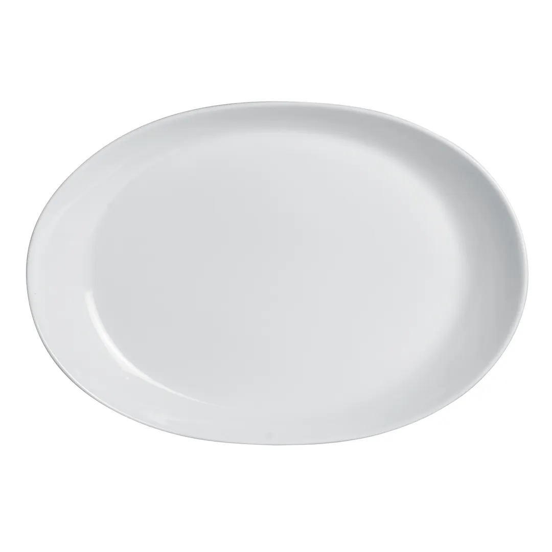 Steelite 6940E6095 Oval Porcelain Platter, 11" x 8-1/4" x 1.375" H, Microwave Safe - 1 Dozen