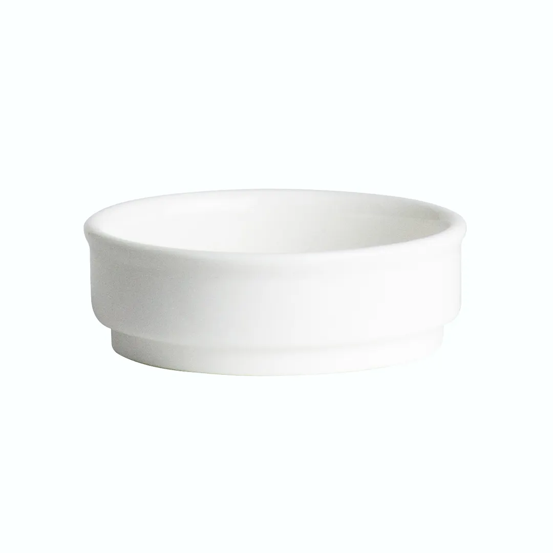 Steelite 6940E6110 Condiment Tray, Round Porcelain, 3" Dia x 1" H, 2.5 oz - 1 Dozen