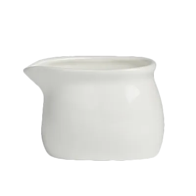 Steelite 6940E647 - 5 Oz White Porcelain Creamer Pitcher 2-7"×2-3/8"×2" Folio Ceram Finish - 1 Dozen