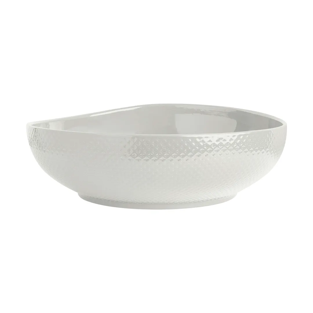 Steelite 6958E6131 - 13" Alpha Ceram Serving Bowl, 3.75 Qt Porcelain White Unique Finish - 4/Case