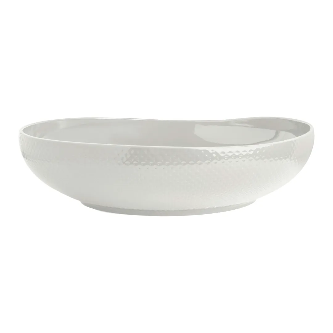 Steelite 6958E6132 - 15" Serving Bowl, 5.0 Qt White Porcelain, Buffet Finish - 4/Case