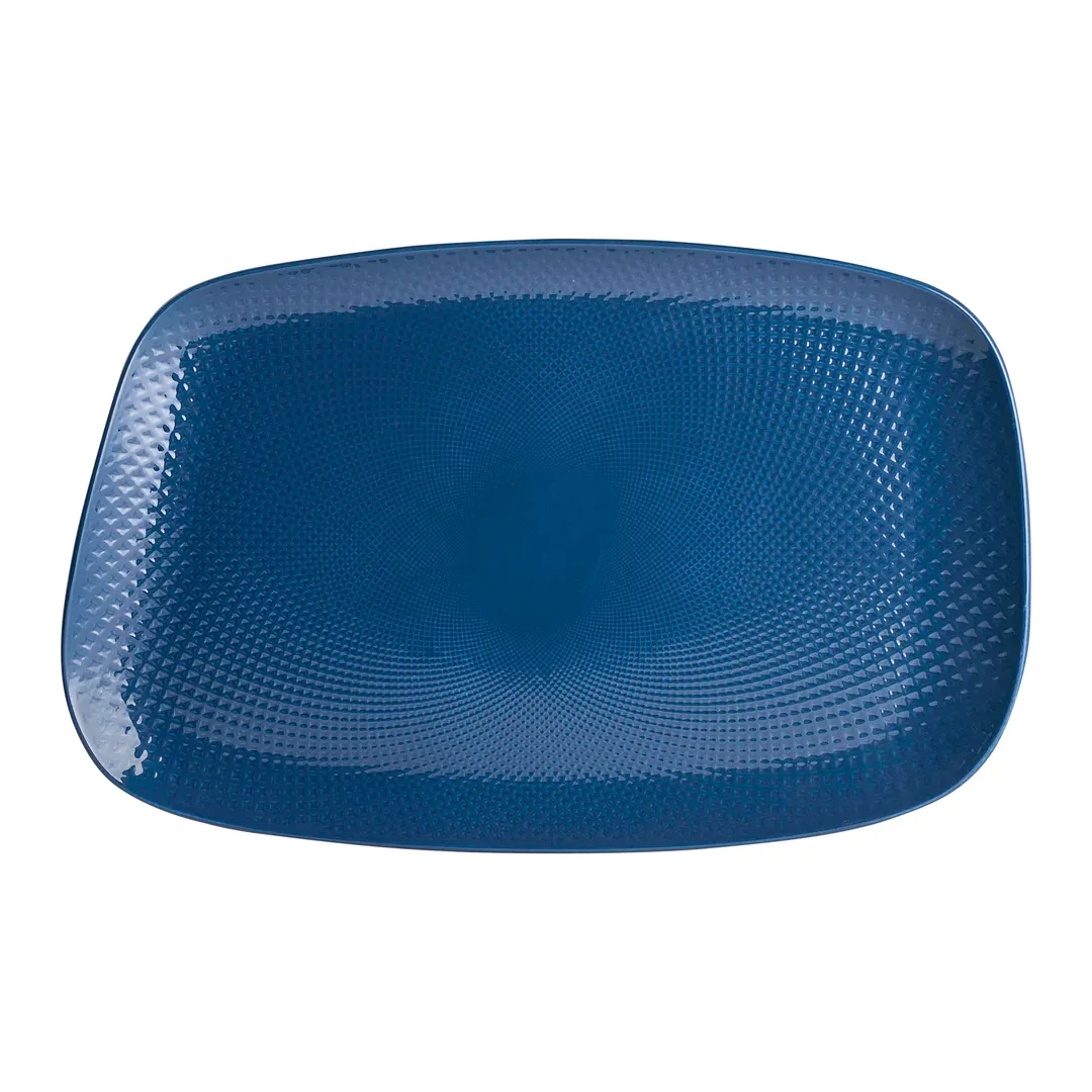 Steelite 6959E6134 Rectangle Platter, 14.5" x 9.5" x 1.0", Sapphire Blue Porcelain, Safe - 4/Case