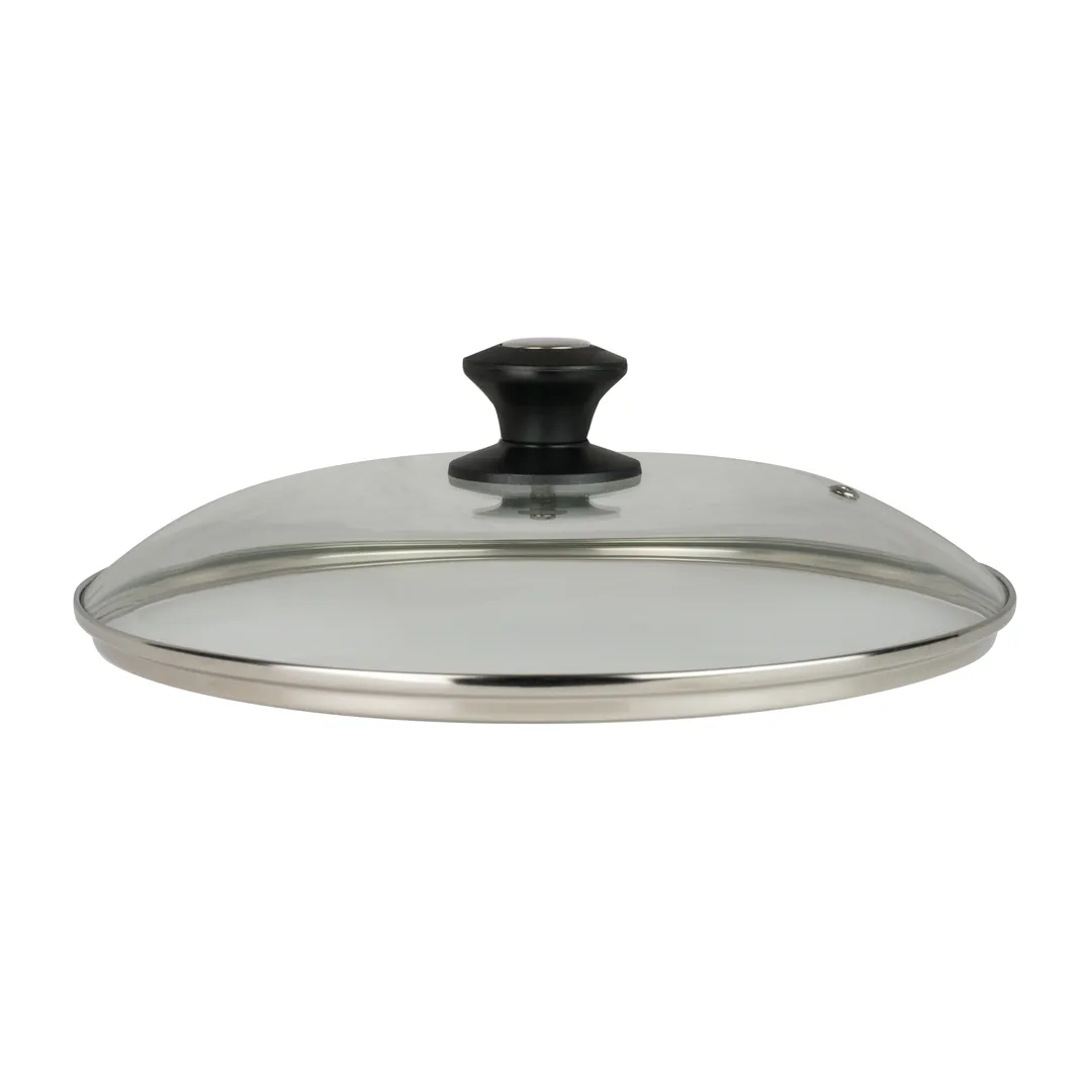 Steelite 6975QU002 Tempered Glass Lid, 11.25" Round Cover for Cookware, Glass, Fits 11-12" Pots