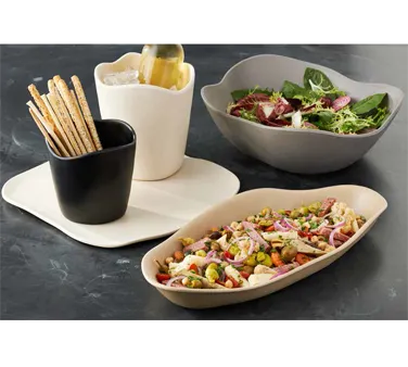 Steelite 7000DD001 - 1.5 Qt Melamine Dressing Crock, 6.25" Black, Break‑Resistant - 6/Case