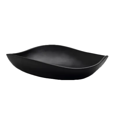 Steelite 7000DD004 - 2.5 Qt Black Melamine Salad Bowl, Free-Form, 13-5/8" x 11" x 3", - 6/Case