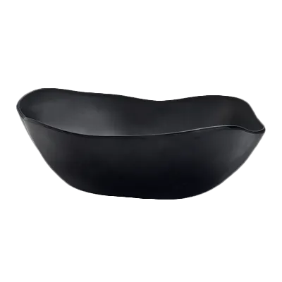Steelite 7000DD014 - 12 Qt Black Melamine Salad Bowl, 18" x 14" x 6" - 4/Case