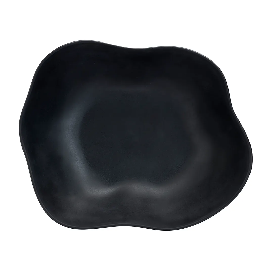 Steelite 7000DD014 - 12 Qt Black Melamine Salad Bowl, 18" x 14" x 6" - 4/Case