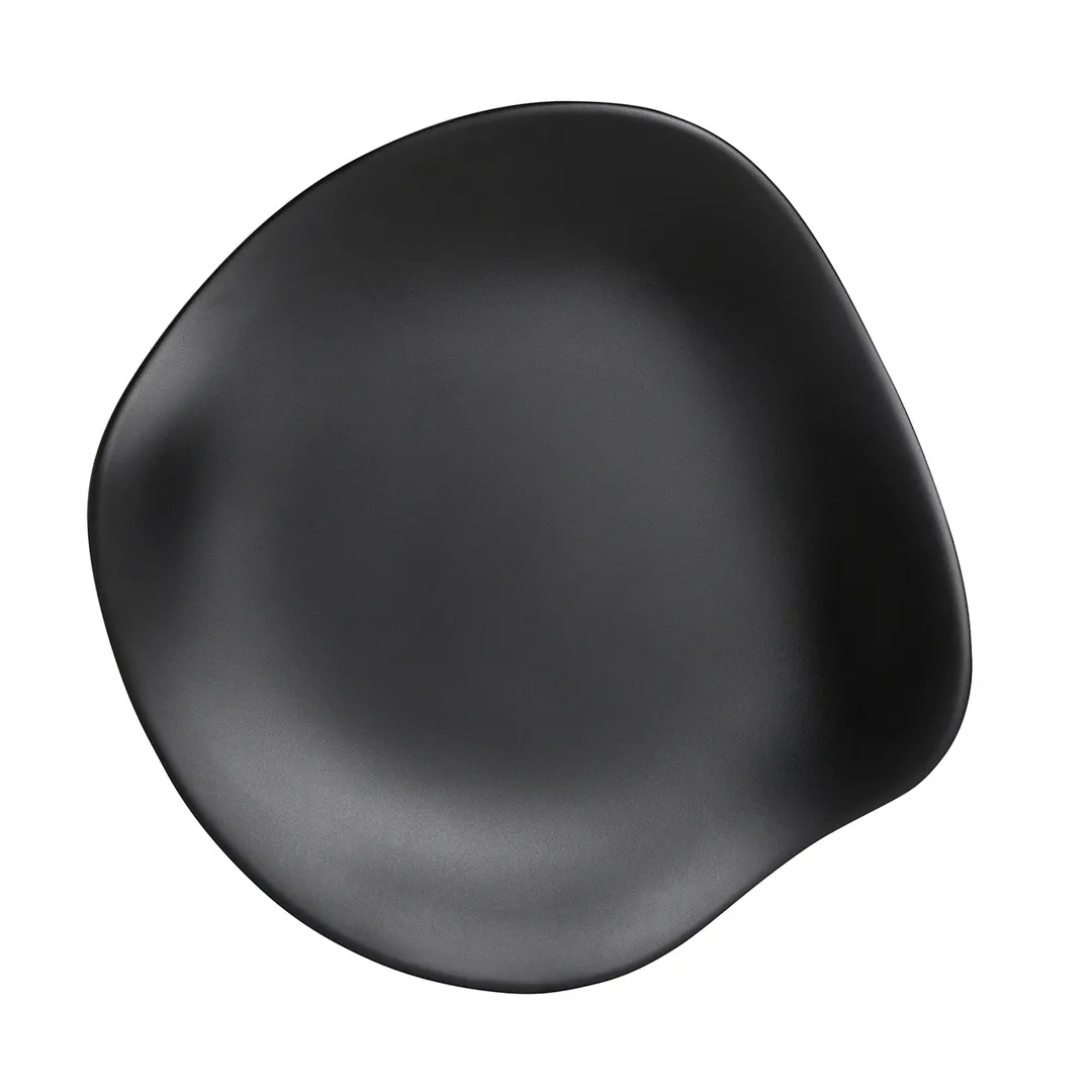 Steelite 7000DD028 - 11½" Flat Melamine Plate, Black, Dishwasher Safe, BPA‑Free, 240°F - 1 Dozen
