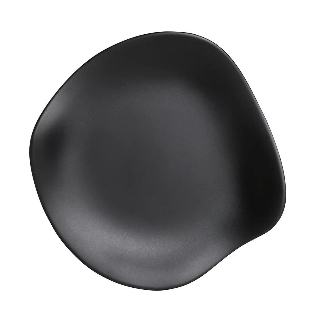 Steelite 7000DD030 Appetizer Plate, 8.25" Black Melamine, 240°F, Dishwasher Safe, BPA‑Free - 1 Dozen