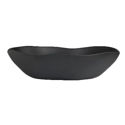 Steelite 7000DD032 - Oval Melamine Salad Bowl, 17 Qt, 22" x 19" x 5-1/2", Black - 2/Case