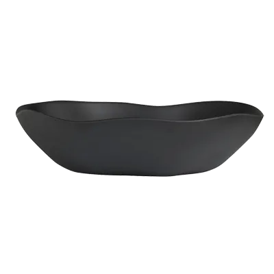 Steelite 7000DD032 - Oval Melamine Salad Bowl, 17 Qt, 22" x 19" x 5-1/2", Black - 2/Case