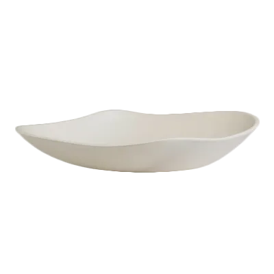 Steelite 7002DD013 - 2.25 Qt Beige Melamine Serving Bowl, 14" dia, Free-Form Shape - 6/Case