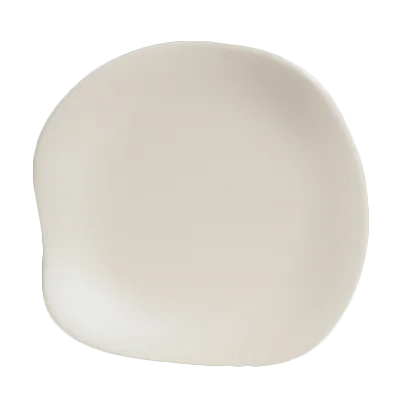 Steelite 7002DD025 Melamine Plate 9.5" Free‑Form Flat Beige Break‑Resist Dish‑Safe 240°F Max - 1 Dozen