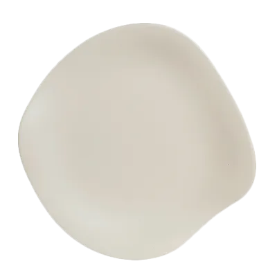 Steelite 7002DD028 Plastic Plate, 11½" Free‑Form Flat Beige Melamine, Break‑Resistant - 1 Dozen