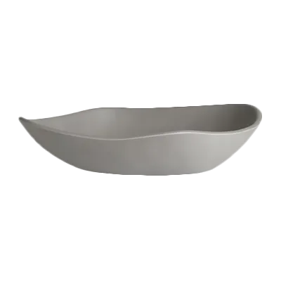 Steelite 7006DD012 - 1.75 Qt Gray Melamine Free‑Form Small Bowl, 11.875" x 10.25" x 2.625" - 6/Case
