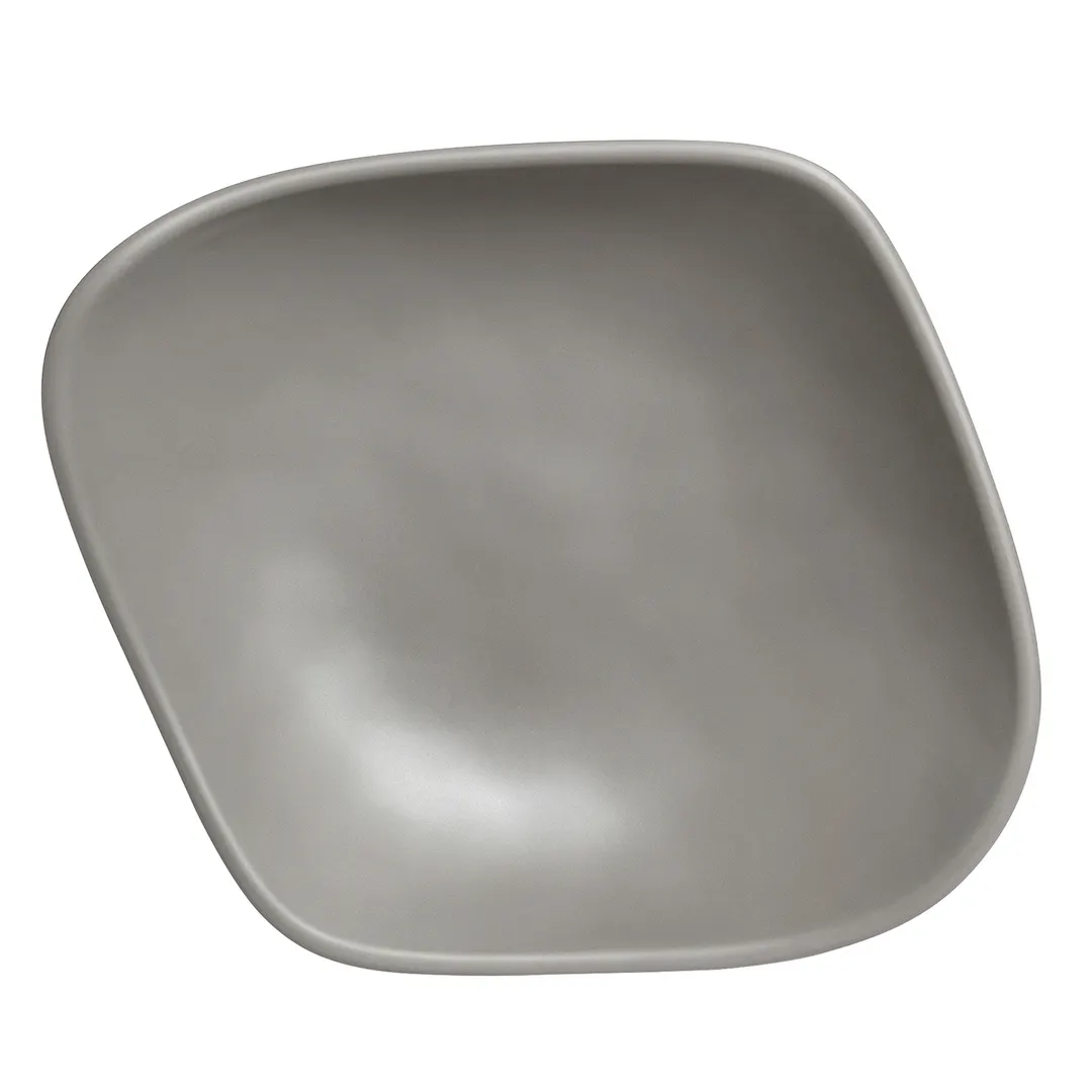 Steelite 7006DD012 - 1.75 Qt Gray Melamine Free‑Form Small Bowl, 11.875" x 10.25" x 2.625" - 6/Case