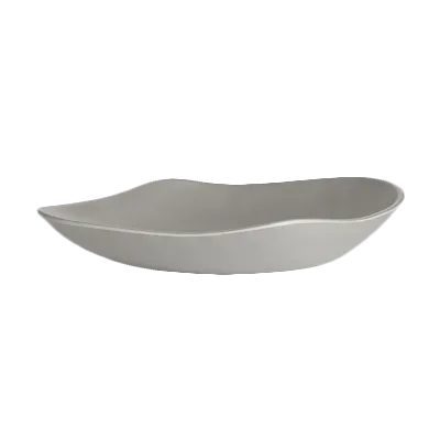 Steelite 7006DD013 - Medium Plastic Bowl, 2.25 Qt (14" x 12.375" x 2.5"), Gray Oval Melamine, 6/Case