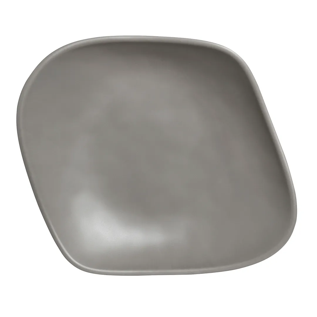 Steelite 7006DD013 - Medium Plastic Bowl, 2.25 Qt (14" x 12.375" x 2.5"), Gray Oval Melamine, 6/Case