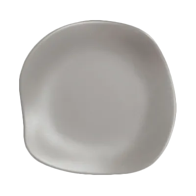 Steelite 7006DD027 Melamine Plastic Plate, Free‑Form Flat, Gray, 5.5" Diameter, 3"‑5" Size - 1 Dozen