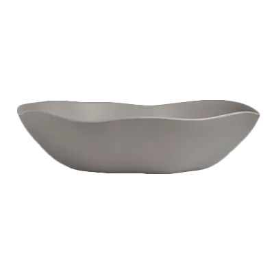 Steelite 7006DD032 - Oval Melamine Salad Bowl, Gray, 22" x 19" x 5.5", 4.25 Gal Capacity - 2/Case