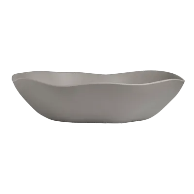 Steelite 7006DD032 - Oval Melamine Salad Bowl, Gray, 22" x 19" x 5.5", 4.25 Gal Capacity - 2/Case