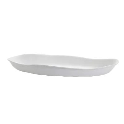 Steelite 7008DD003 Oval Melamine Serving Bowl, 1.25 Qt White, 19.5" x 10.0" x 2.25" - 6/Case